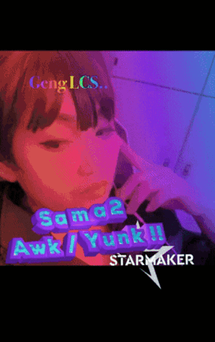 A Starmaker Ad With A Girl And The Words Sama2 Awk / Yunku GIF