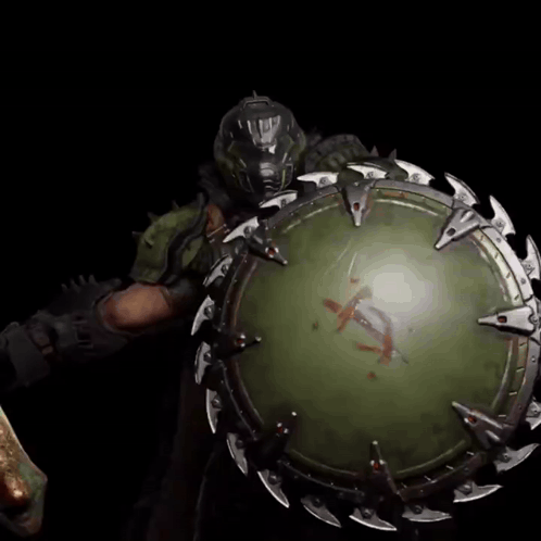 A Statue Of A Dragon With A Green Circle With A Cross On It GIF
