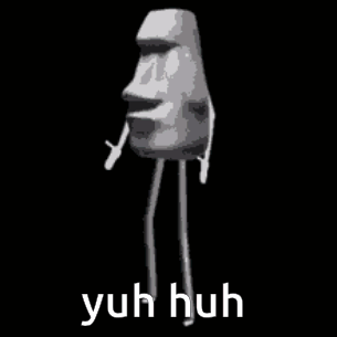 A Statue Of A Face With Arms And Legs Is Dancing In A Black Background . GIF