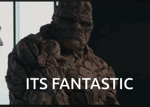 A Statue Of A Man With The Words Its Fantastic On The Bottom GIF