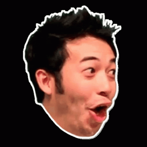 A Sticker Of A Man Making A Surprised Face GIF