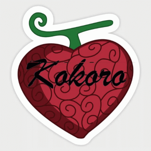 A Sticker Of A Red Heart With The Word Kokoro Written On It GIF