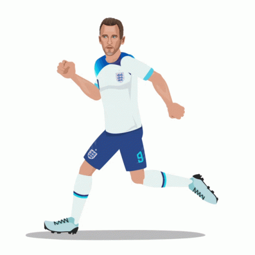 A Sticker Of A Soccer Player With The Number 9 On His Shirt GIF