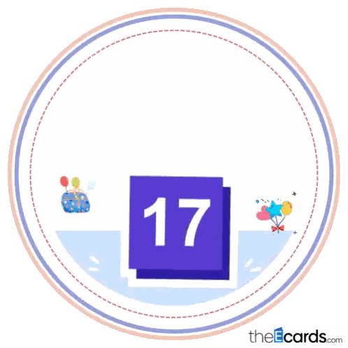 a sticker that says happy birthday 17