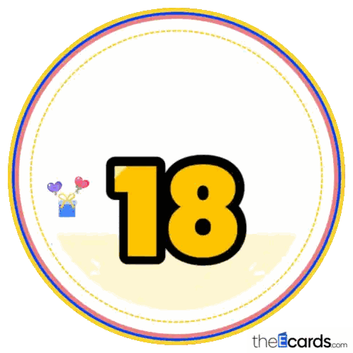 a sticker that says happy birthday 18