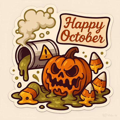 A Sticker That Says Happy October On It GIF