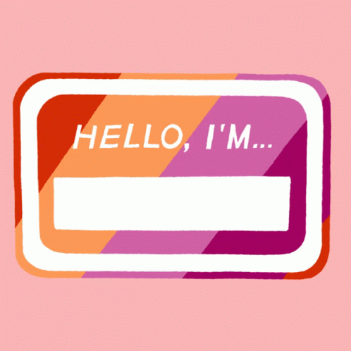 A Sticker That Says Hello I 'M A On A Pink Background GIF