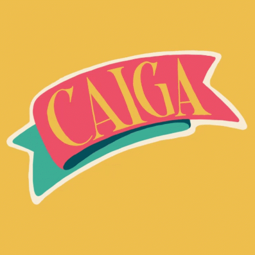 A Sticker With The Word Caiga On It GIF