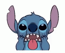 A Stitch Cartoon Character Is Making A Peace Sign GIF