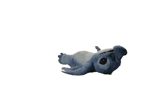 a stitch cartoon character is smiling and looking at the camera on a white background