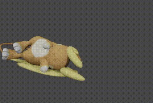 Stuffed Animal Laying On Back With Z Behind GIF