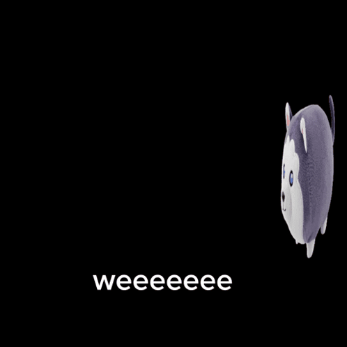 A Stuffed Animal That Says Weeeee On It GIF