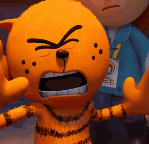 A Stuffed Animal With A Name Tag That Says Ee On It GIF