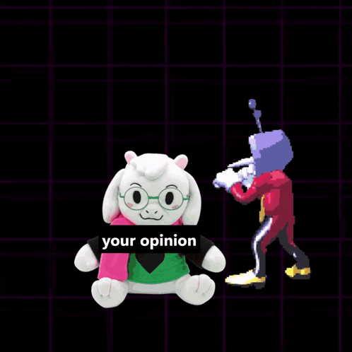 A Stuffed Animal With Glasses And A Scarf Says Your Opinion GIF