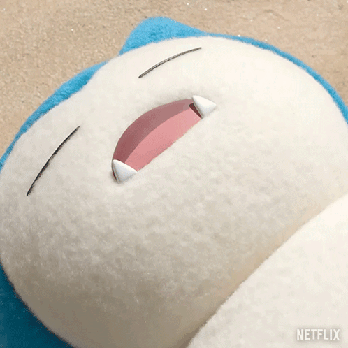 A Stuffed Animal With Its Mouth Open And A Netflix Logo On The Bottom GIF
