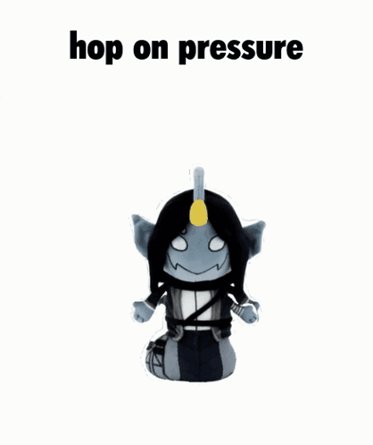 A Stuffed Animal With The Words Hop On Pressure On It GIF