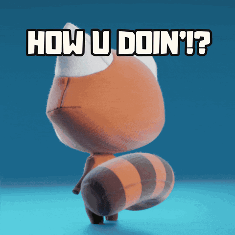 A Stuffed Animal With The Words " How U Doin ' " On It GIF