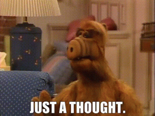 A Stuffed Animal With The Words Just A Thought On It GIF