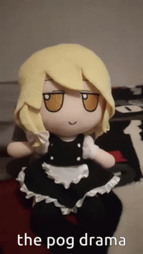 A Stuffed Doll With The Words The Pog Drama On The Bottom Right GIF