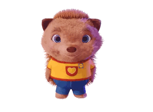 a stuffed hedgehog wearing a yellow shirt with a lidl logo on it