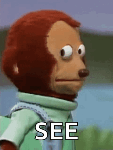 A Stuffed Monkey With A Backpack Says " See " GIF