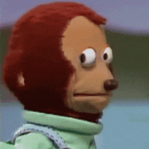 A Stuffed Monkey With Big Eyes Is Wearing A Green Jacket GIF