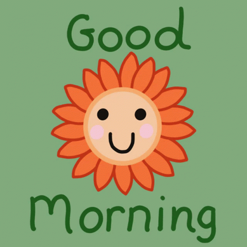 A Sunflower With A Face And The Words Good Morning GIF