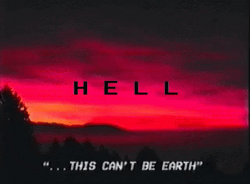 A Sunset With The Words " This Can 'T Be Earth " On The Bottom GIF