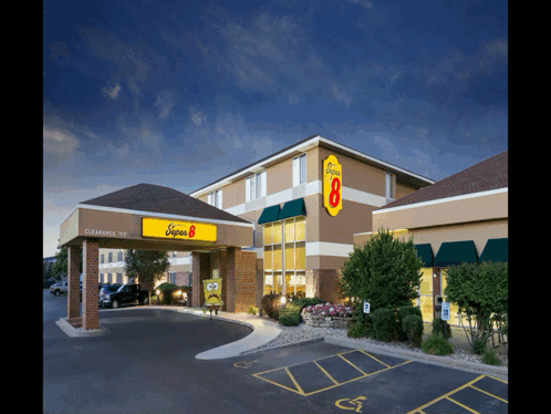A Super 8 Hotel With A Handicapped Parking Space GIF