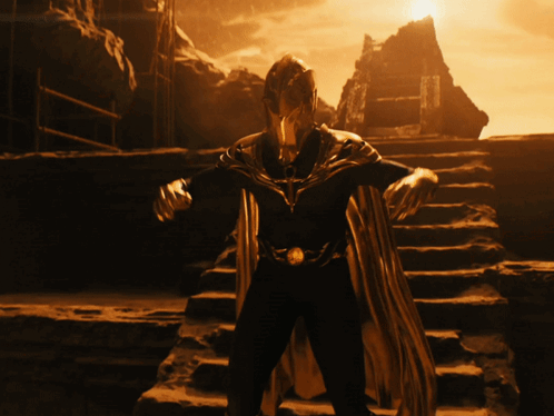 A Superhero Is Standing On A Set Of Stairs GIF