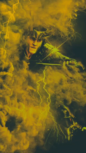 A Superhero Is Surrounded By Yellow Smoke GIF