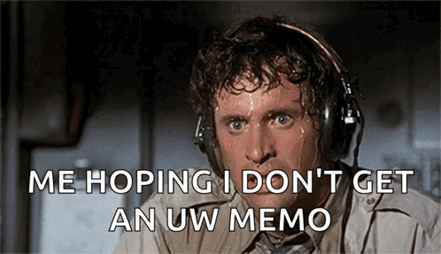 A Sweaty Man Wearing Headphones With The Words Me Hoping I Don 'T Get An Uw Memo Below Him GIF