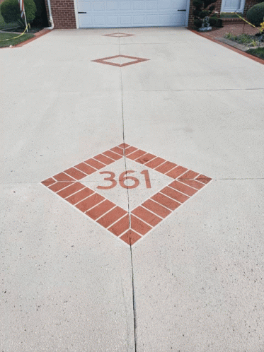 A Swimming Pool With A Slide And A Concrete Patio GIF