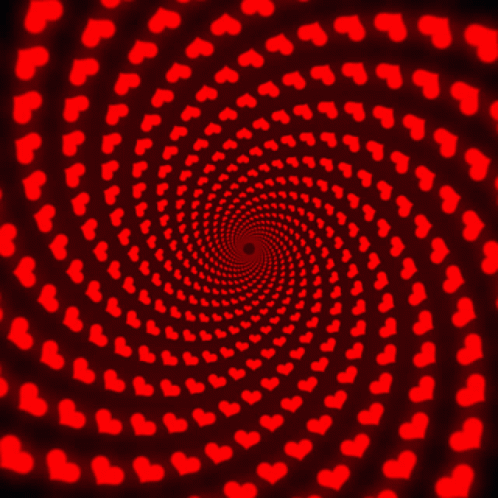 A Swirl Of Red Hearts On A Red Background GIF