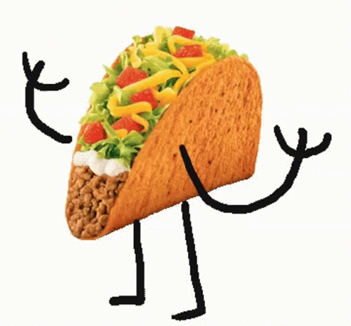 A Taco With Arms And Legs That Looks Like A Person GIF