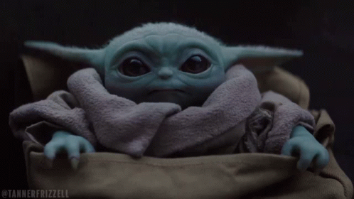 A Tannerfrizzell Photo Of A Baby Yoda In A Bag GIF