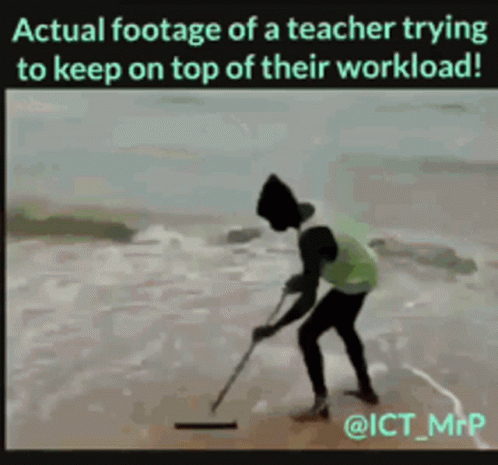 a teacher is trying to keep on top of his workload