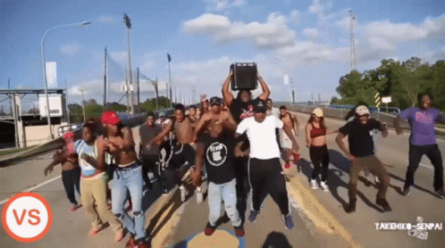 A Team Dance In The Street GIF