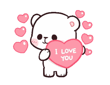 a teddy bear holding a pink heart that says i love you