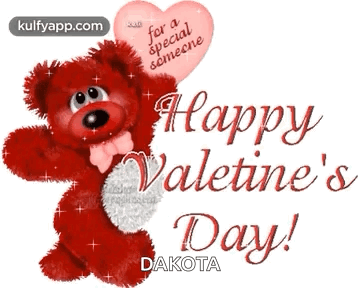 A Teddy Bear Is Holding A Heart Shaped Balloon That Says " For A Special Someone " GIF