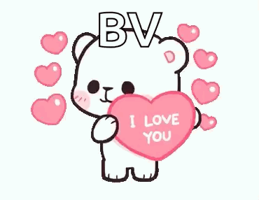 A Teddy Bear Is Holding A Heart That Says `` I Love You '' Surrounded By Pink Hearts . GIF
