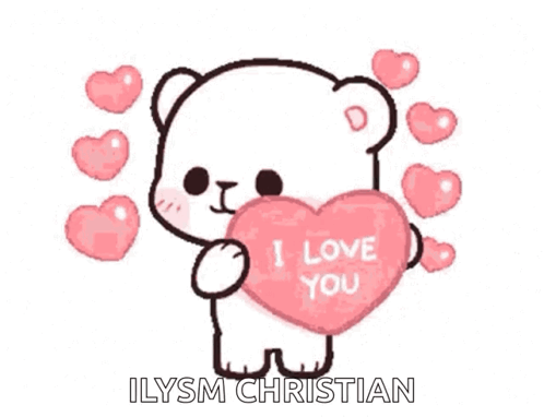 A Teddy Bear Is Holding A Heart That Says `` I Love You '' . GIF