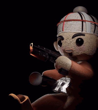 A Teddy Bear Is Holding A Lighter And A Flame GIF