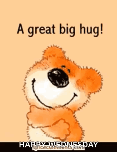 A Teddy Bear Is Hugging A Heart With The Words `` From Me ... To You ! '' Happy Wednesday . GIF