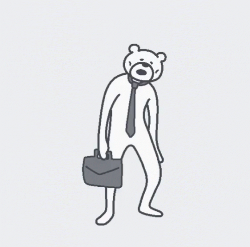 A Teddy Bear Wearing A Tie And Carrying A Briefcase GIF