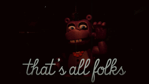 A Teddy Bear With The Words That 'S All Folks Written On The Bottom GIF