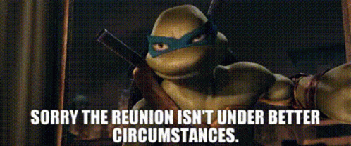 A Teenage Mutant Ninja Turtle Says Sorry The Reunion Isn T Under Better Circumstances GIF