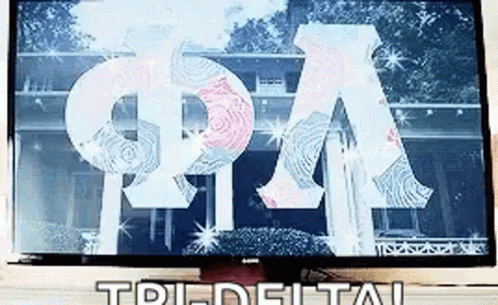 A Television Screen Shows The Letters Ppa On It . GIF