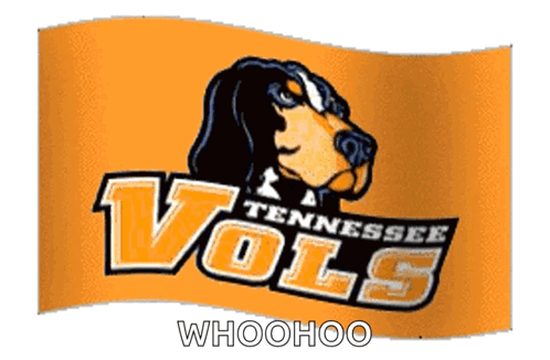 A Tennessee Vols Flag With A Dachshund On It GIF