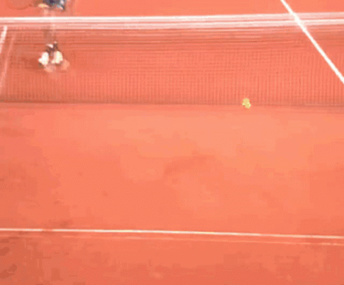 A Tennis Court With A Bnp Paribas Banner Behind It GIF